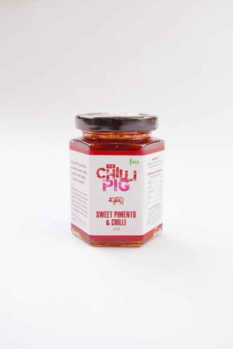 180mL jar of Sweet Pimento & Chilli Jam against a white background